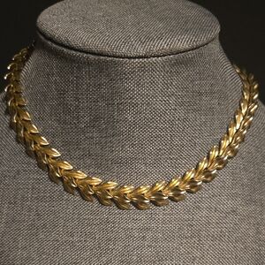 Trifari Gold Leaf Design Necklace